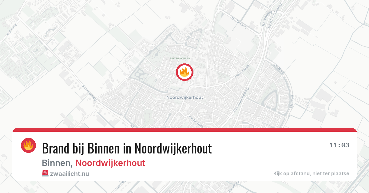 Brand bij Binnen in Noordwijkerhout — 21 mrt 2026