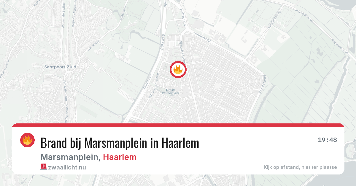 Brand bij Marsmanplein in Haarlem — 23 jul 2026