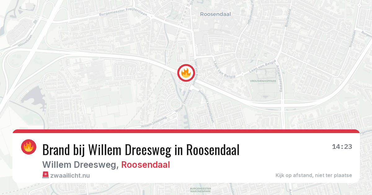 Brand bij Willem Dreesweg in Roosendaal — 11 jul 2026