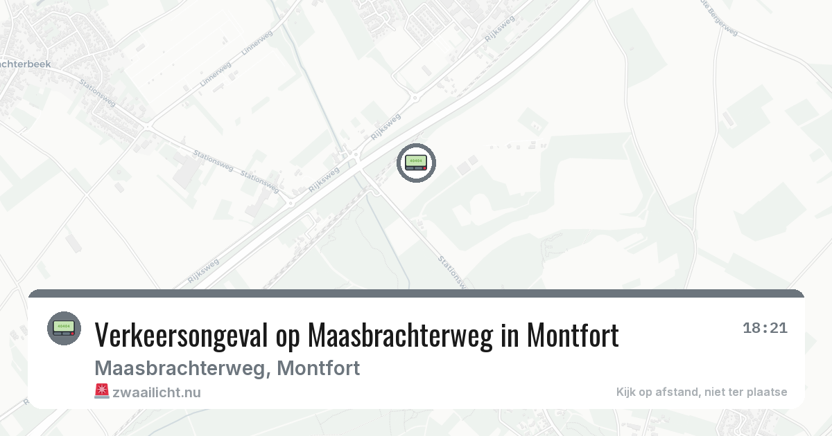 Verkeersongeval op Maasbrachterweg in Montfort — 6 jul 2026
