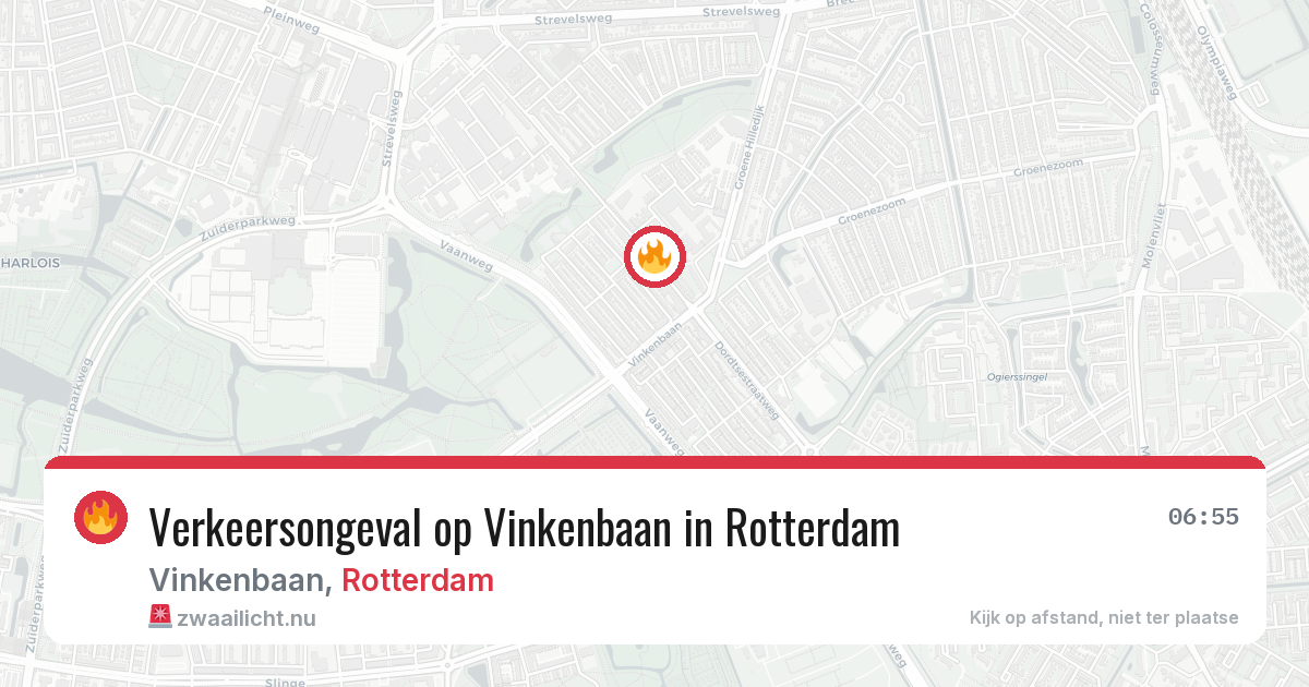 Verkeersongeval op Vinkenbaan in Rotterdam — 29 mrt 2026