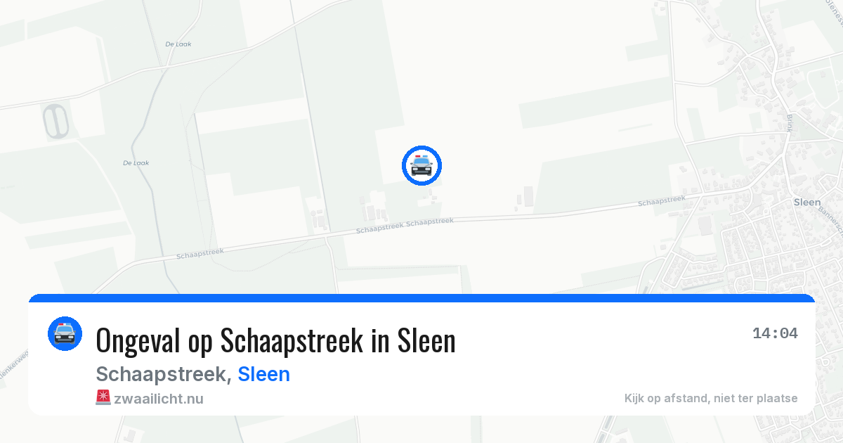 Ongeval op Schaapstreek in Sleen — 30 mrt 2026