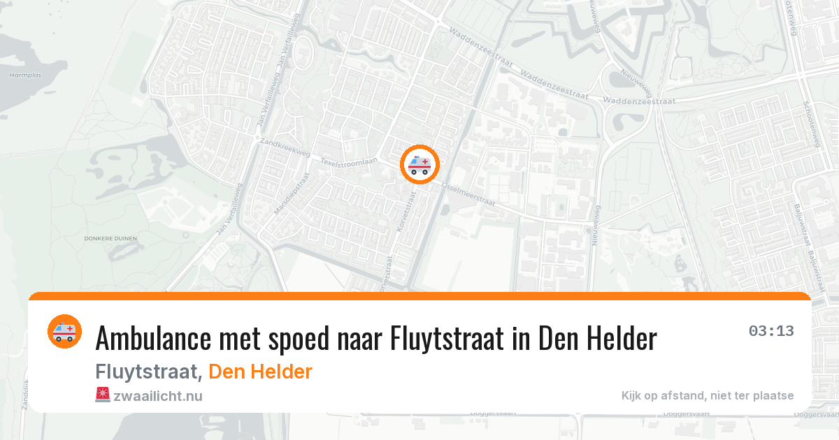 Ambulance met spoed naar Fluytstraat in Den Helder — 18 apr 2026