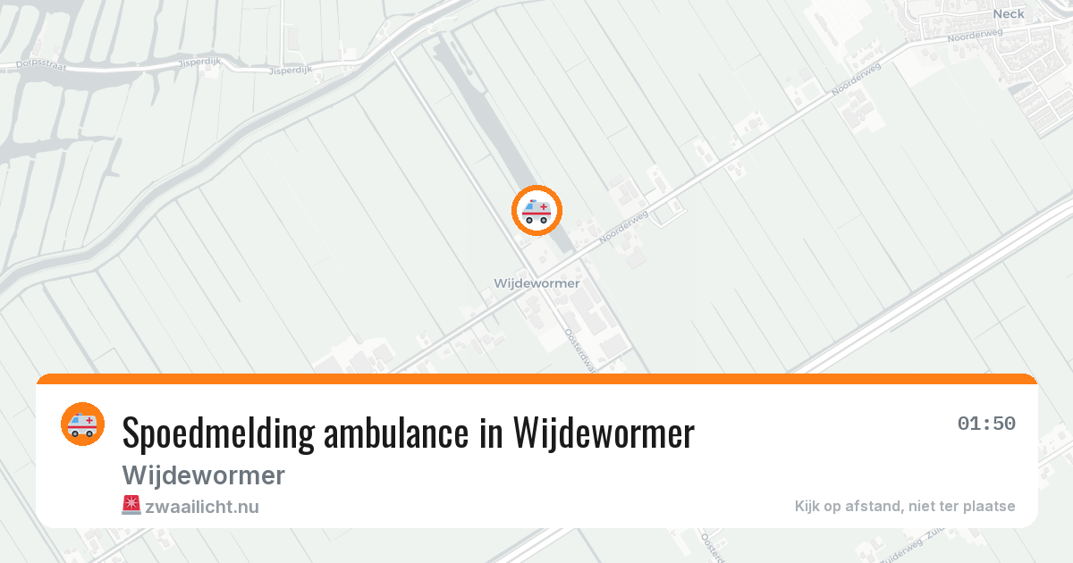 Spoedmelding ambulance in Wijdewormer — 6 jun 2026