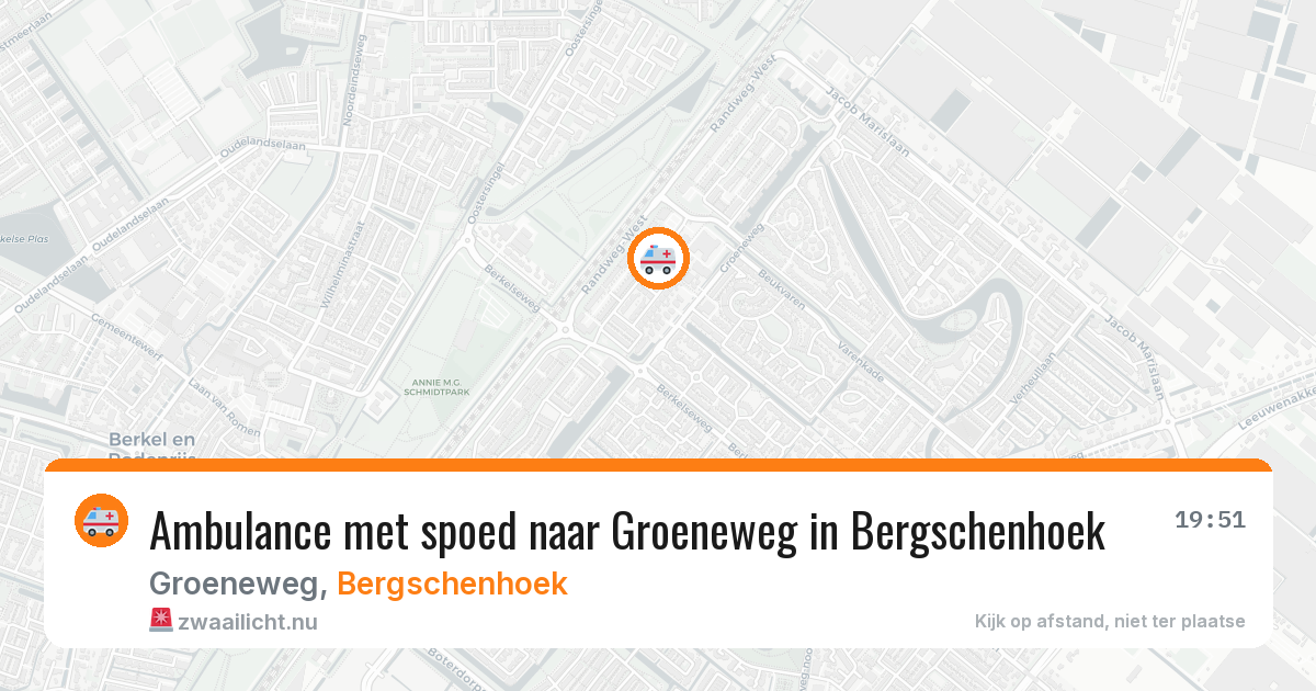 Ambulance met spoed naar Groeneweg in Bergschenhoek — 18 mrt 2026