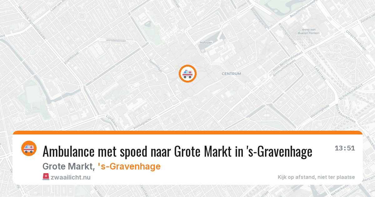 Ambulance met spoed naar Grote Markt in 's-Gravenhage — 10 jul 2026