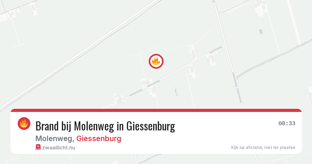 Brand bij Molenweg in Giessenburg — 17 mei 2026