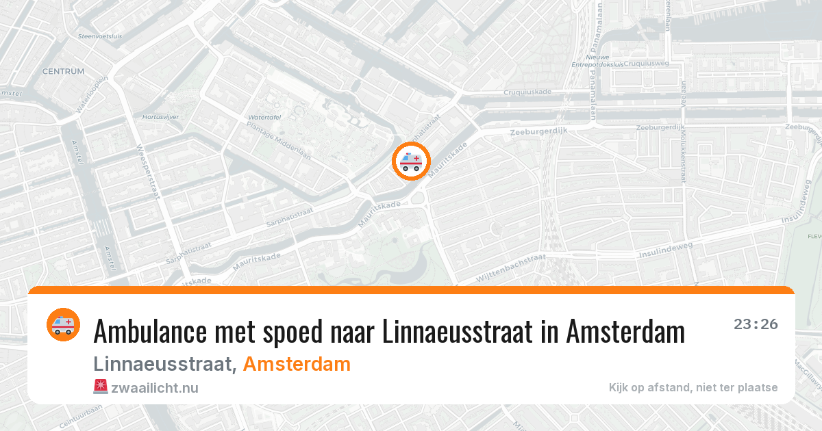 Ambulance met spoed naar Linnaeusstraat in Amsterdam — 13 jul 2026