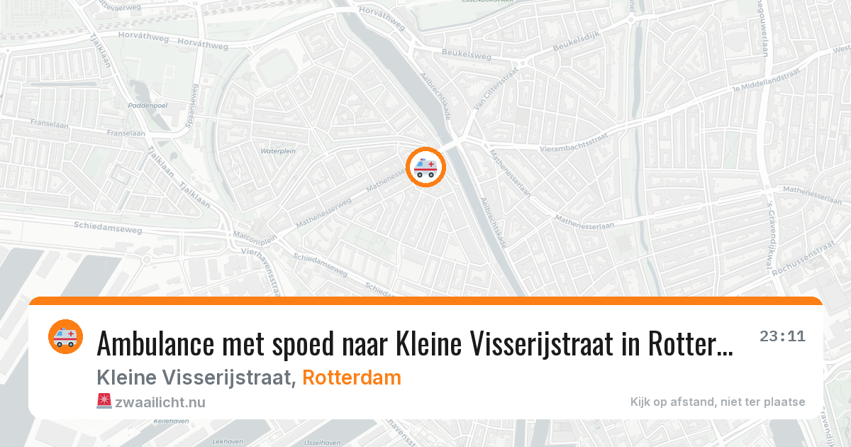 Ambulance met spoed naar Kleine Visserijstraat in Rotterdam — 17 mei 2026