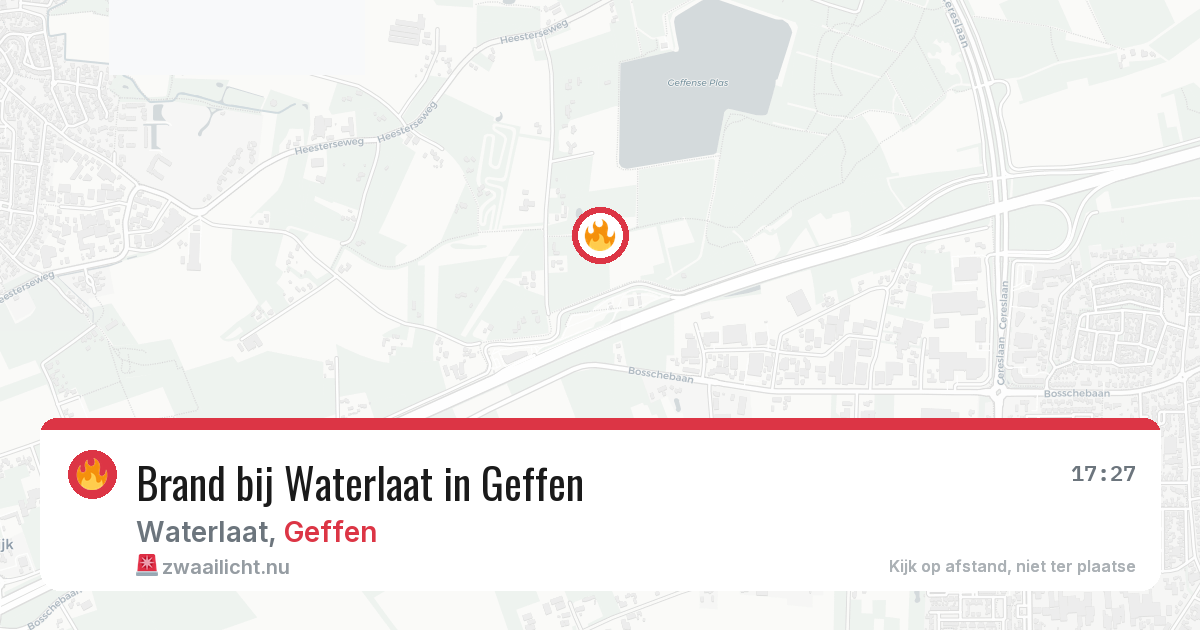 Brand bij Waterlaat in Geffen — 23 mei 2026