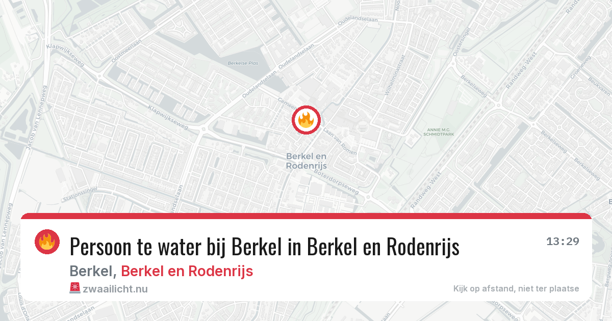 Persoon te water bij Berkel in Berkel en Rodenrijs — 11 jun 2026