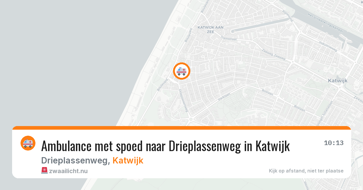 Ambulance met spoed naar Drieplassenweg in Katwijk — 21 mrt 2026