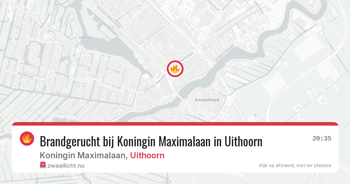 Brandgerucht bij Koningin Maximalaan in Uithoorn — 29 mei 2026