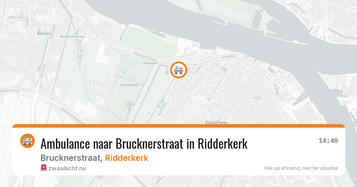 Ambulance naar Brucknerstraat in Ridderkerk — 16 jul 2026