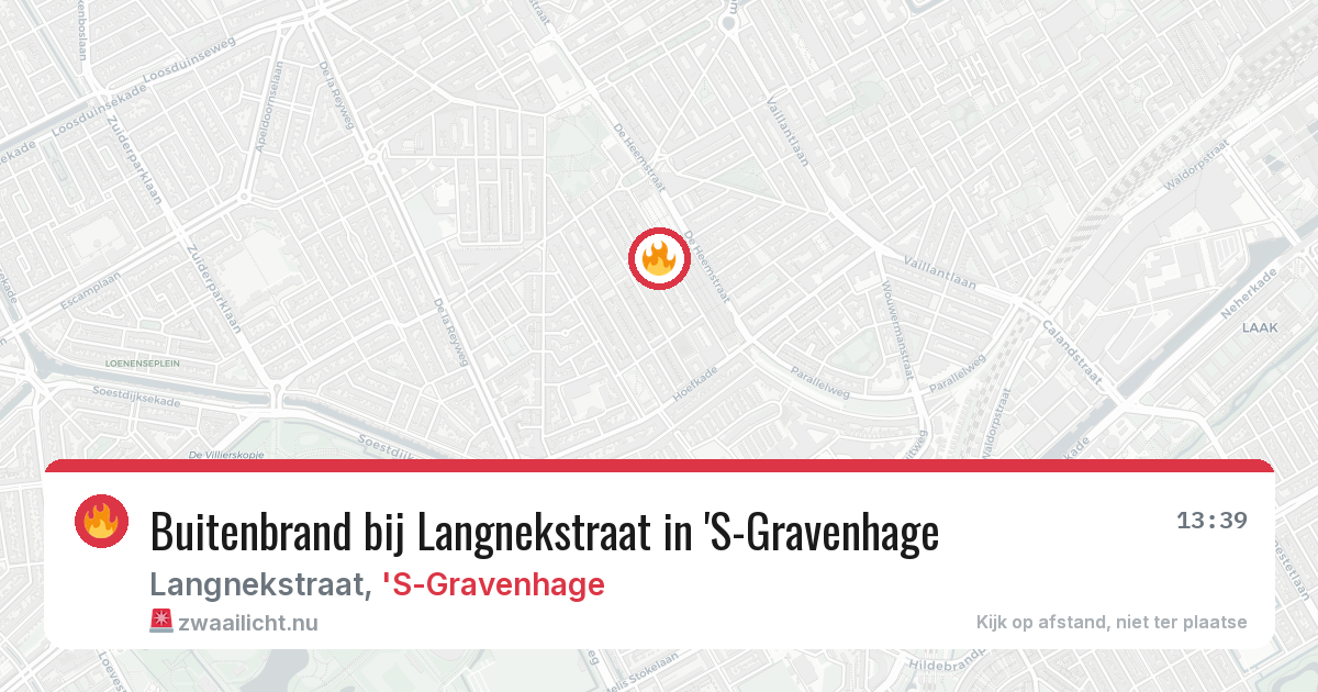 Buitenbrand bij Langnekstraat in 'S-Gravenhage — 16 jul 2026