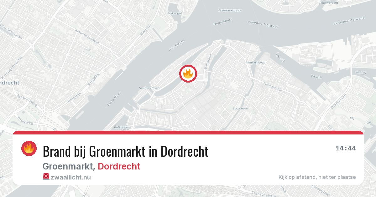 Brand bij Groenmarkt in Dordrecht — 17 jul 2026