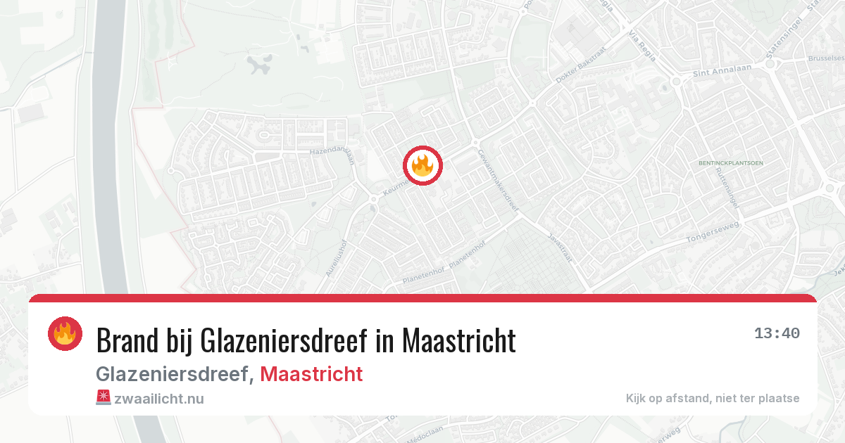 Brand bij Glazeniersdreef in Maastricht — 21 jul 2026