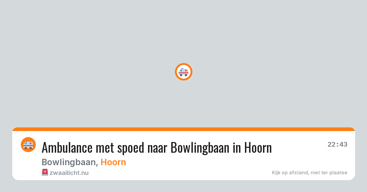 Ambulance met spoed naar Bowlingbaan in Hoorn — 14 mrt 2026