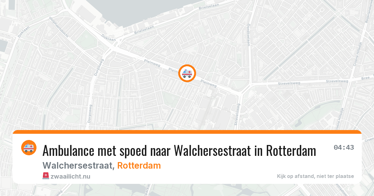 Ambulance met spoed naar Walchersestraat in Rotterdam — 18 jul 2026