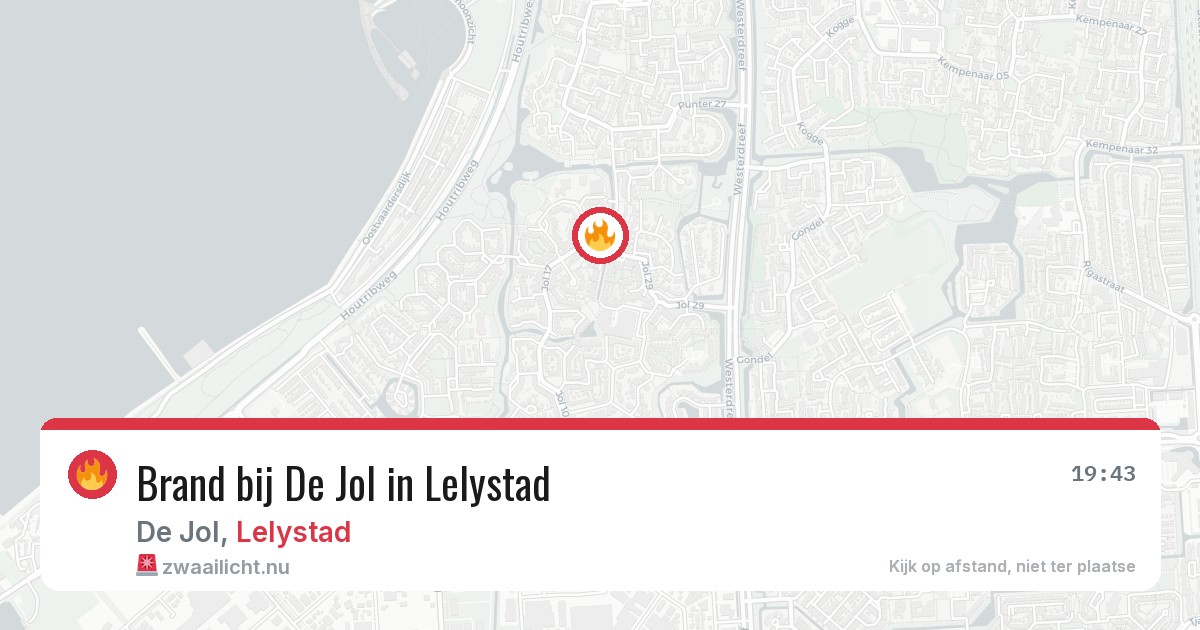 Brand bij De Jol in Lelystad — 19 mrt 2026