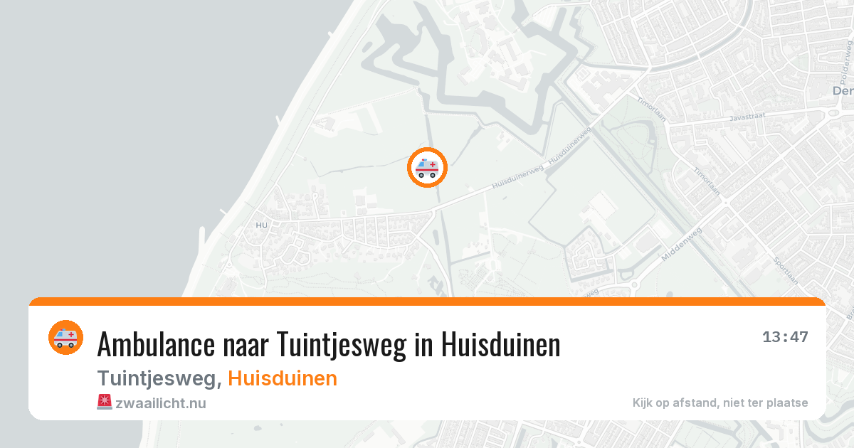 Ambulance naar Tuintjesweg in Huisduinen — 4 jul 2026