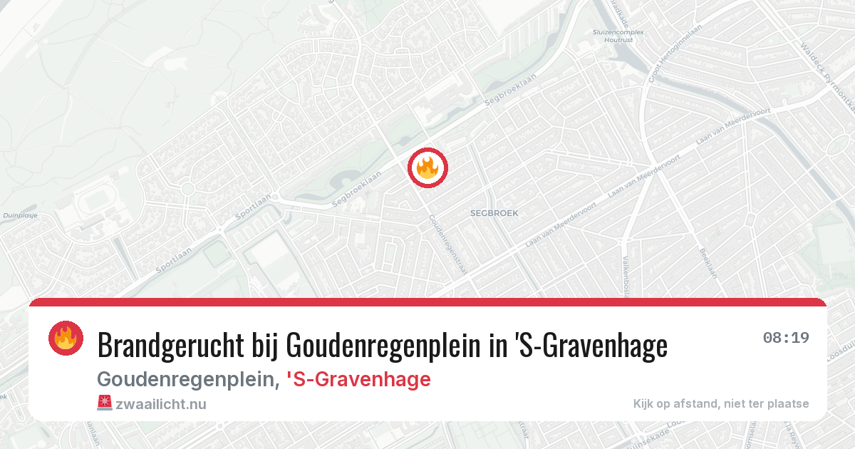 Brandgerucht bij Goudenregenplein in 'S-Gravenhage — 1 apr 2026