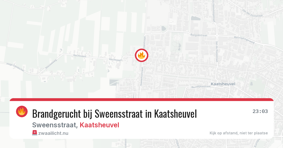 Brandgerucht bij Sweensstraat in Kaatsheuvel — 30 mei 2026