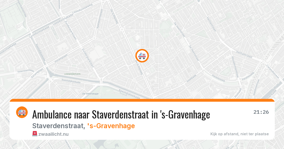 Ambulance naar Staverdenstraat in 's-Gravenhage — 6 jun 2026