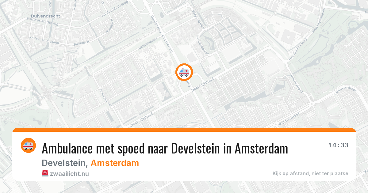Ambulance met spoed naar Develstein in Amsterdam — 1 jun 2026