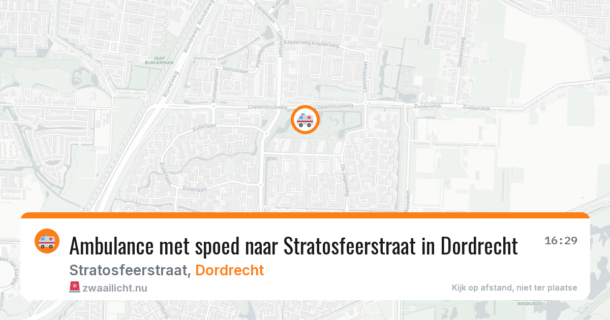 Ambulance met spoed naar Stratosfeerstraat in Dordrecht — 11 jul 2026