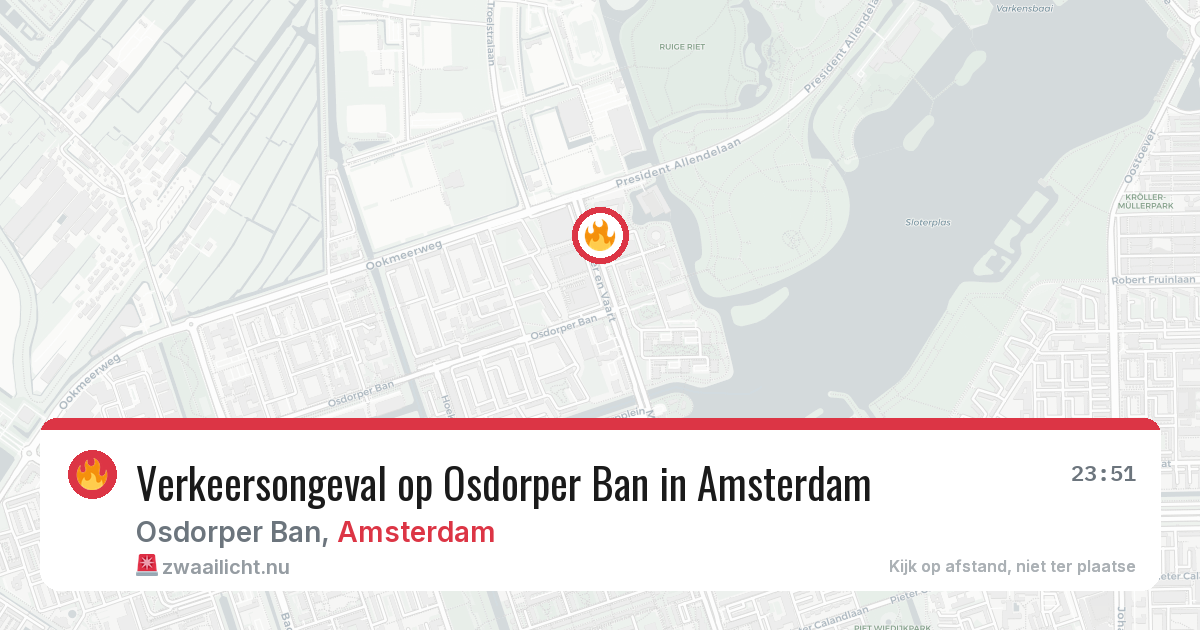 Verkeersongeval op Osdorper Ban in Amsterdam — 10 jul 2026