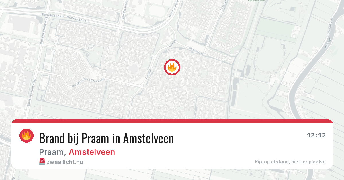 Brand bij Praam in Amstelveen — 22 jul 2026