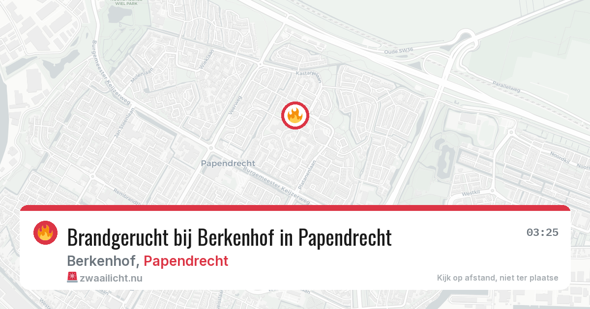Brandgerucht bij Berkenhof in Papendrecht — 12 jul 2026