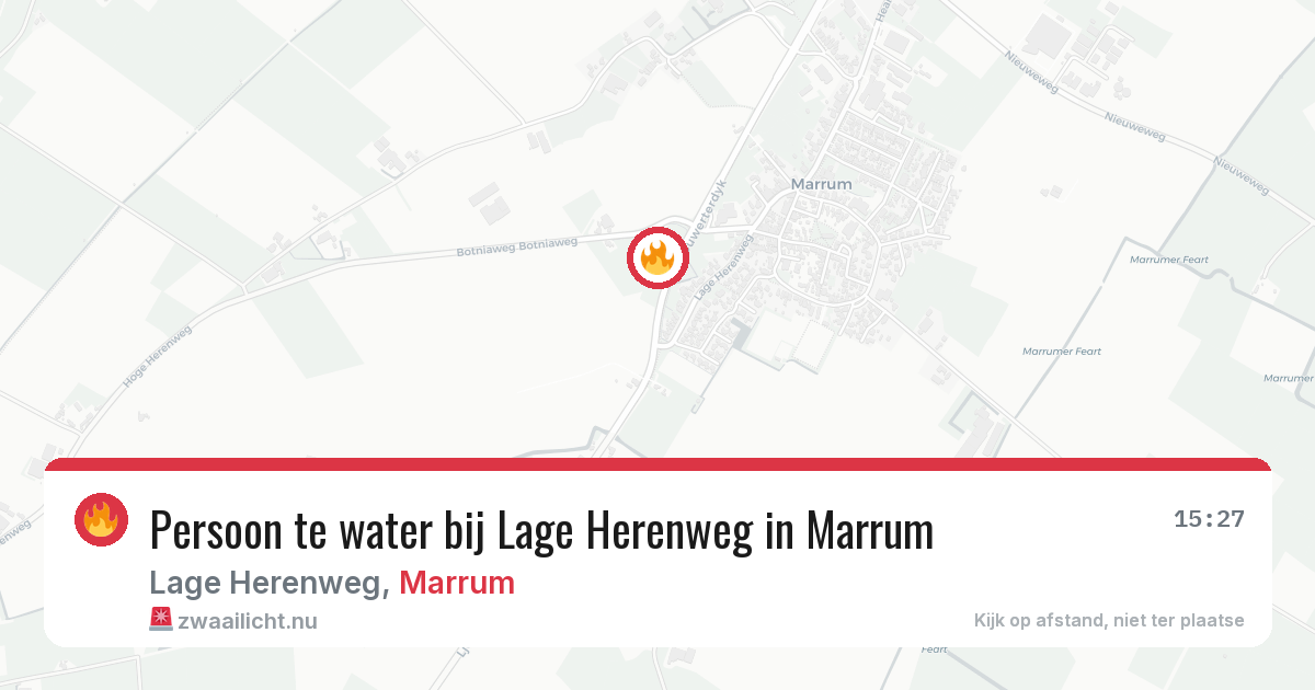 Persoon te water bij Lage Herenweg in Marrum — 28 mei 2026