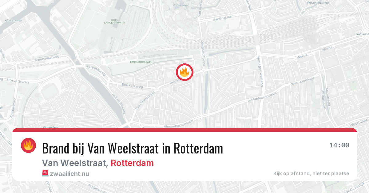 Brand bij Van Weelstraat in Rotterdam — 17 jul 2026