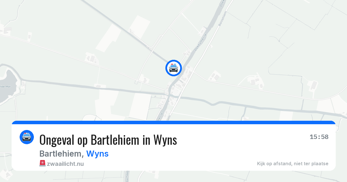 Ongeval op Bartlehiem in Wyns — 31 mei 2026