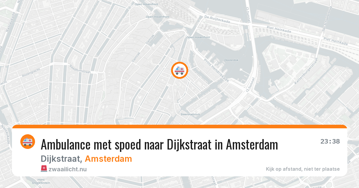Ambulance met spoed naar Dijkstraat in Amsterdam — 14 jul 2026