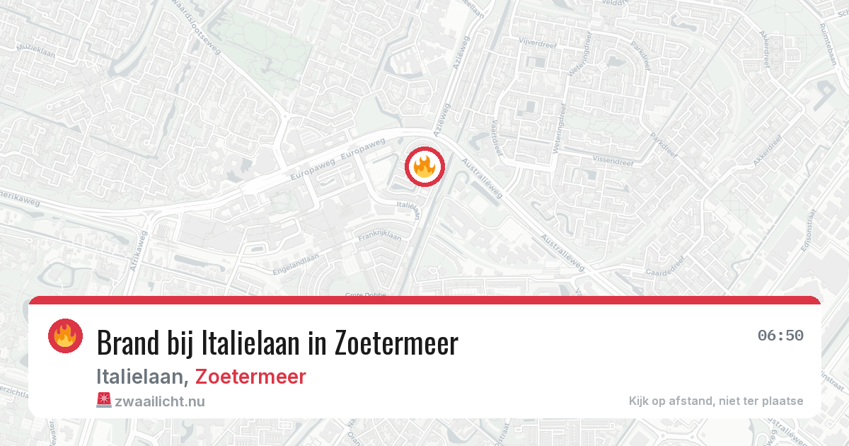 Brand bij Italielaan in Zoetermeer — 20 jul 2026