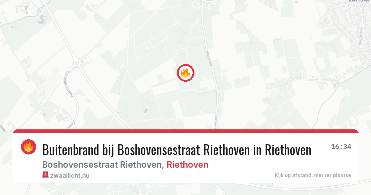 Buitenbrand bij Boshovensestraat Riethoven in Riethoven — 15 jul 2026
