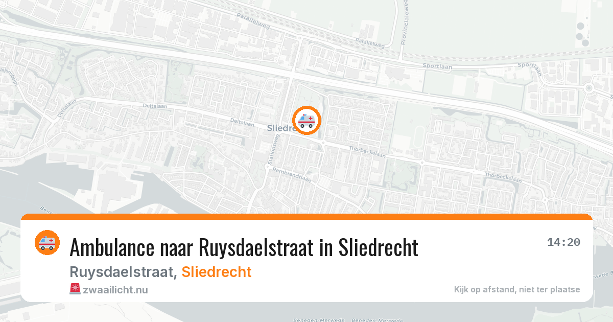 Ambulance naar Ruysdaelstraat in Sliedrecht — 14 jul 2026