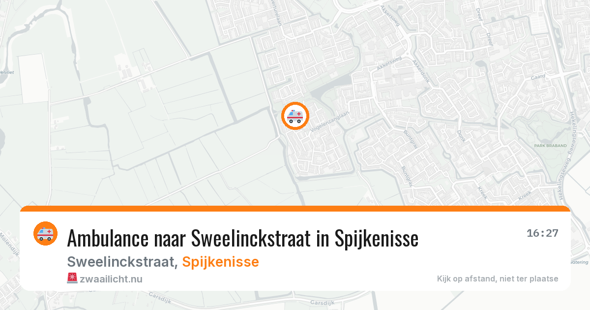 Ambulance naar Sweelinckstraat in Spijkenisse — 27 mei 2026