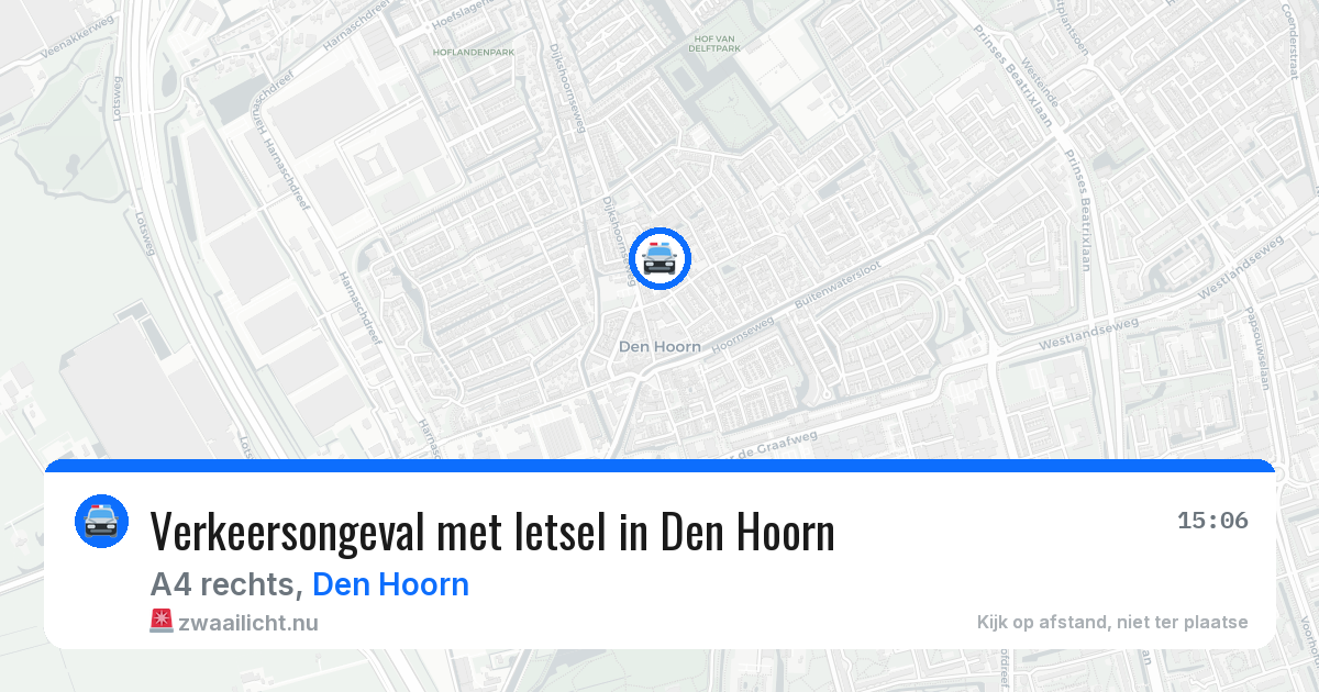 Verkeersongeval met letsel in Den Hoorn — 7 apr 2026