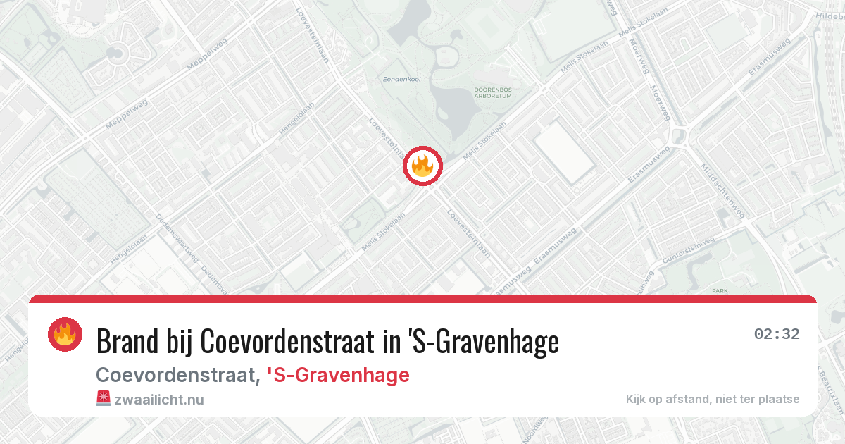 Brand bij Coevordenstraat in 'S-Gravenhage — 12 apr 2026