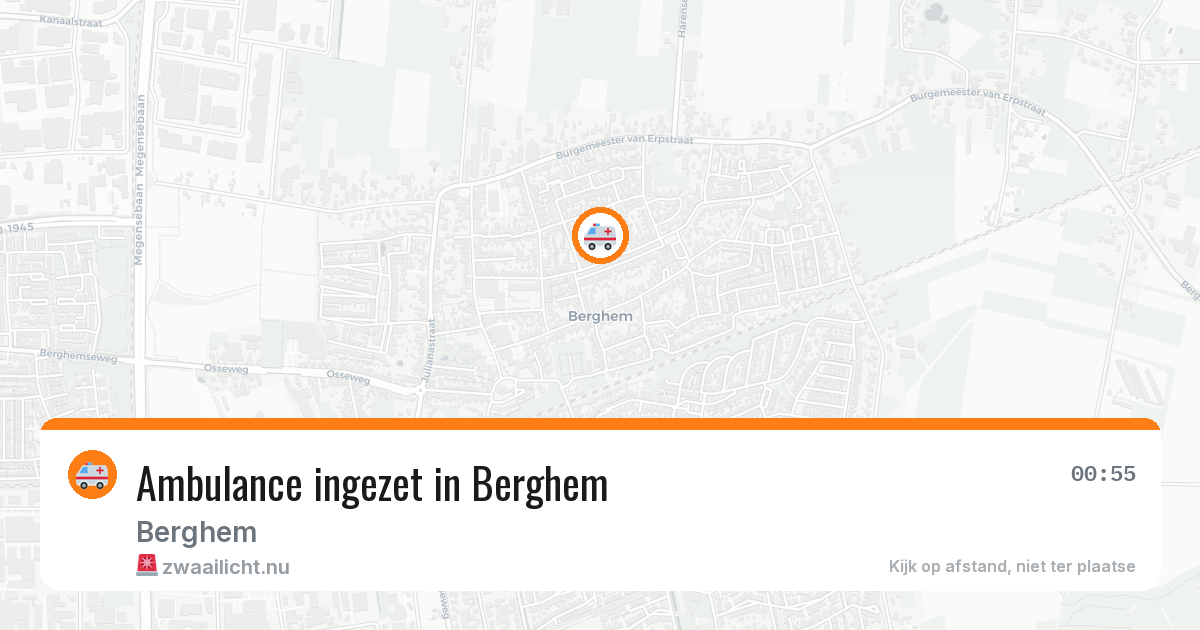 Ambulance ingezet in Berghem — 20 jul 2026