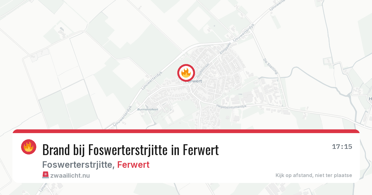 Brand bij Foswerterstrjitte in Ferwert — 4 jul 2026