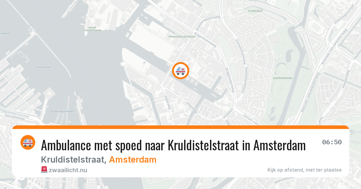 Ambulance met spoed naar Kruldistelstraat in Amsterdam — 26 jul 2026