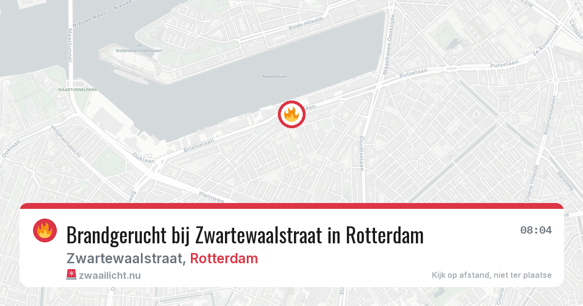 Brandgerucht bij Zwartewaalstraat in Rotterdam — 5 jun 2026
