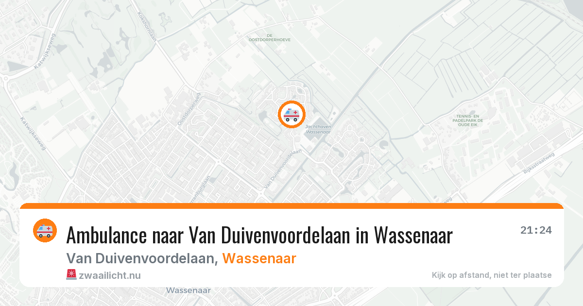 Ambulance naar Van Duivenvoordelaan in Wassenaar — 12 jul 2026