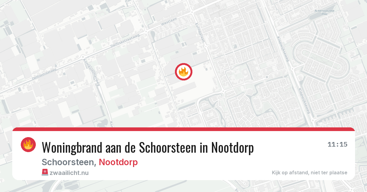 Woningbrand aan de Schoorsteen in Nootdorp — 27 mrt 2026