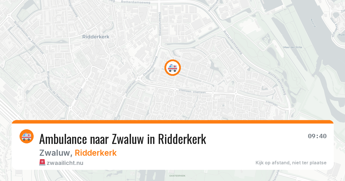 Ambulance naar Zwaluw in Ridderkerk — 14 jul 2026